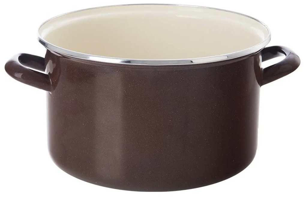 Orion Emaliowany garnek z rantem Brown, 4 l, 4 l
