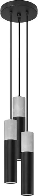 Czarna industrialna lampa wisząca tuba - S756 B1-N15