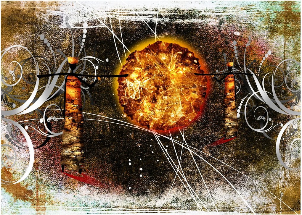 Obraz na szkle malarstwa z epoki starożytnej (70x50 cm)