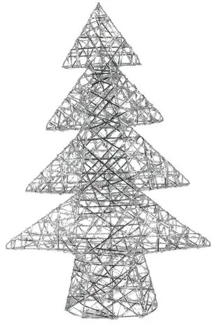 Srebrna choinka z oświetleniem LED, 34 x 50 x 9 cm