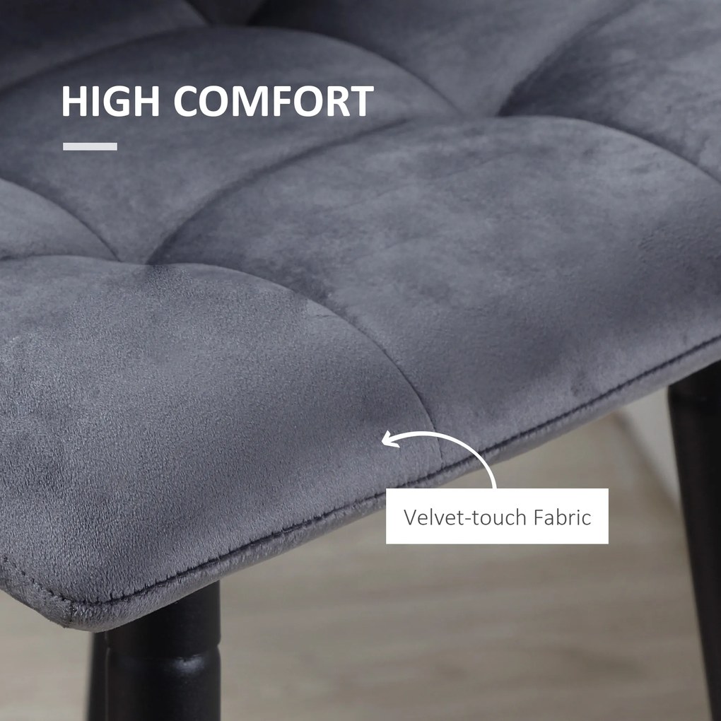 HOMCOM Hokery barowe 2 szt z podnóżkiem Retro design Stabilne i komfortowe Szary | Aosom PL