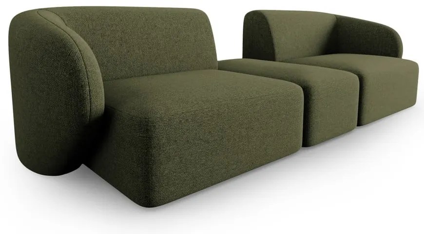Zielona sofa z tkaniny szenilowej 246 cm Paolo – Milo Casa