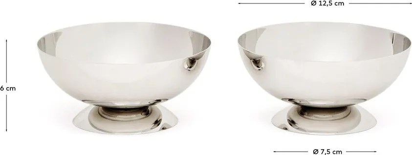 Miski do serwowania ze stali nierdzewnej w kolorze srebra zestaw 2 szt. Nirela – Kave Home