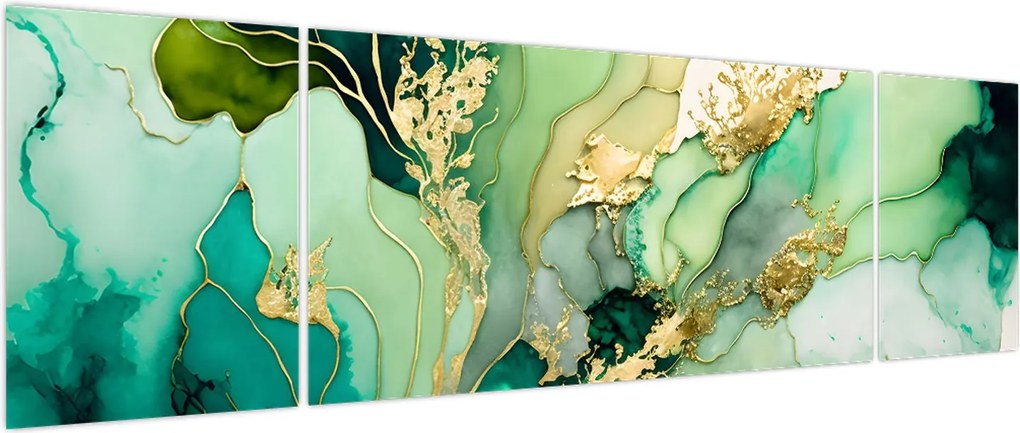 Obraz - Zielona abstrakcja (170x50 cm)