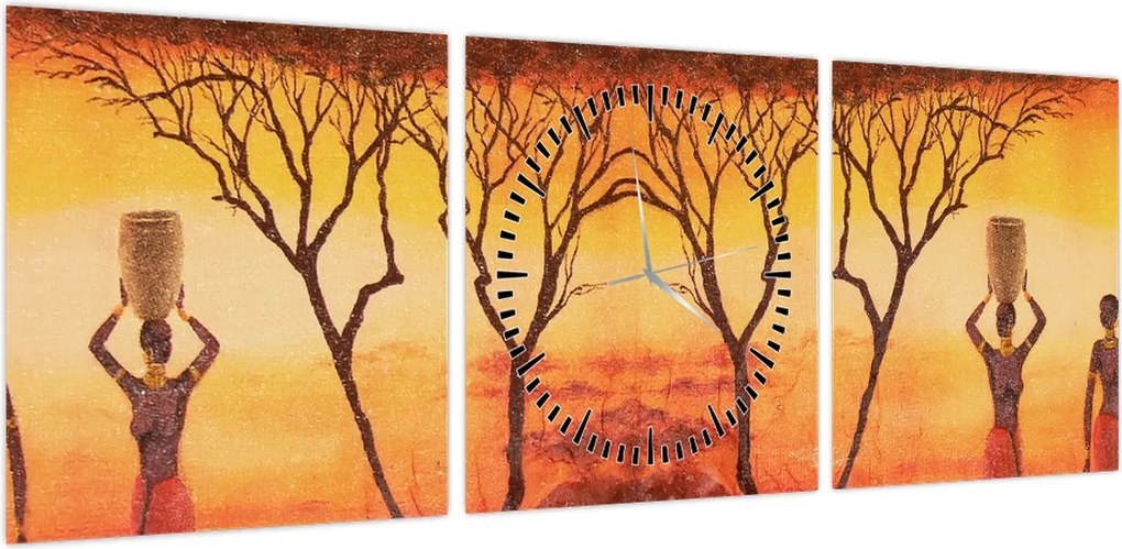 Obraz - Afrykańska sawanna (z zegarem) (90x30 cm)