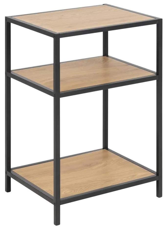 Stolik nocny SARON dąb/czarny