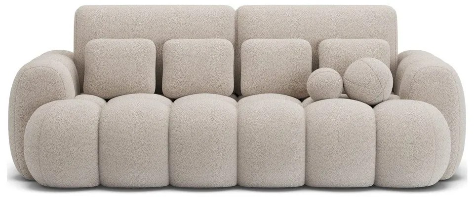 Beżowa rozkładana sofa z materiału bouclé 256 cm Cotonn – ELTAP