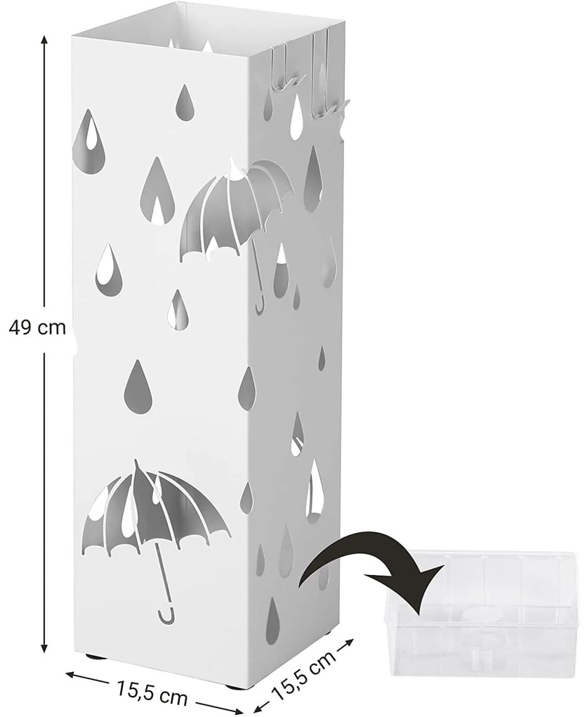 Stojak na parasole SAFFA w kolorze białym