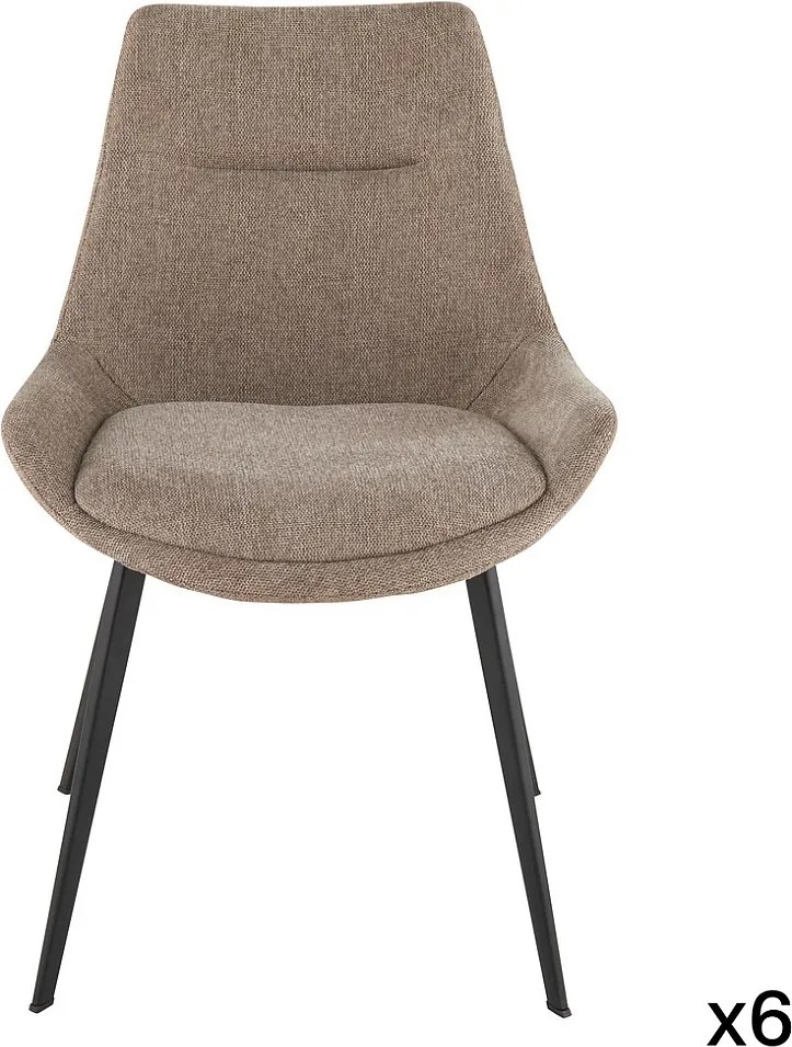 Zestaw 6 krzeseł z tkaniny w kolorze ciemnoszarym L62 cm - COLOMBE