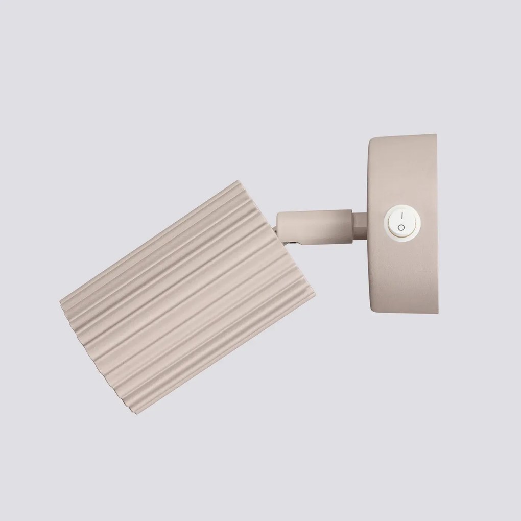 Kinkiet KARBON taupe ryflowany z włącznikiem SOLLUX  LIGHTING
