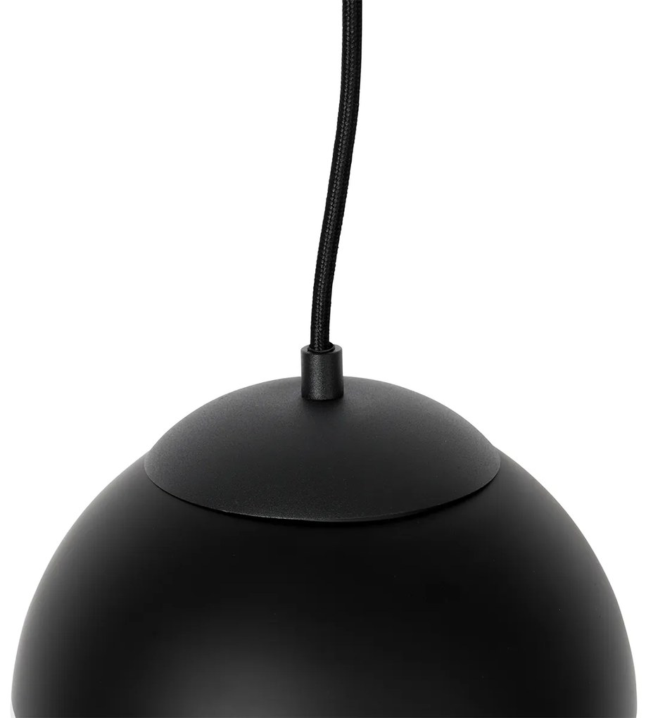 Retro lampa wisząca czarna z przezroczystym szkłem 20 cm - Eclipse