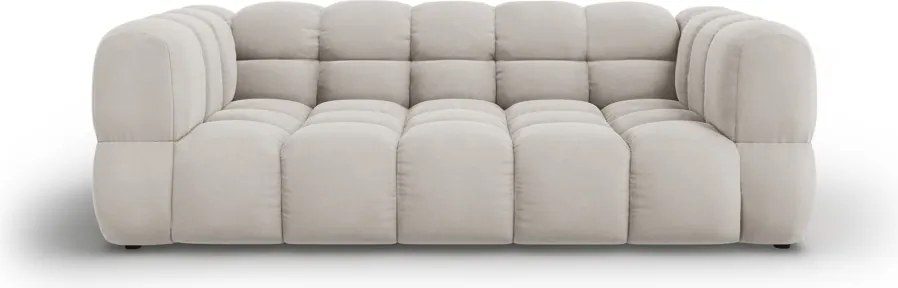 Sofa 3-osobowa Aster jasny beż, welur, 214x102x75 Mazzini