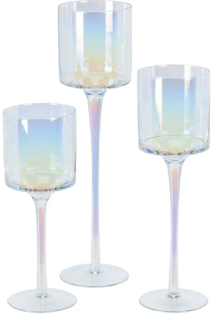 Zestaw ozdobnych świeczników szklanych Home and Styling, 3 szt.