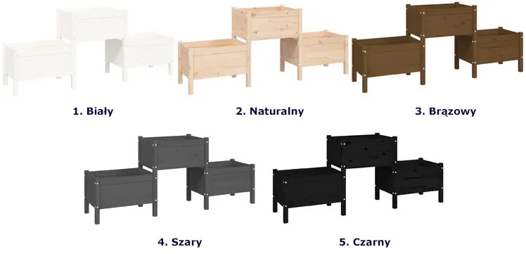 Drewniana potrójna donica ogrodowa - Nilli