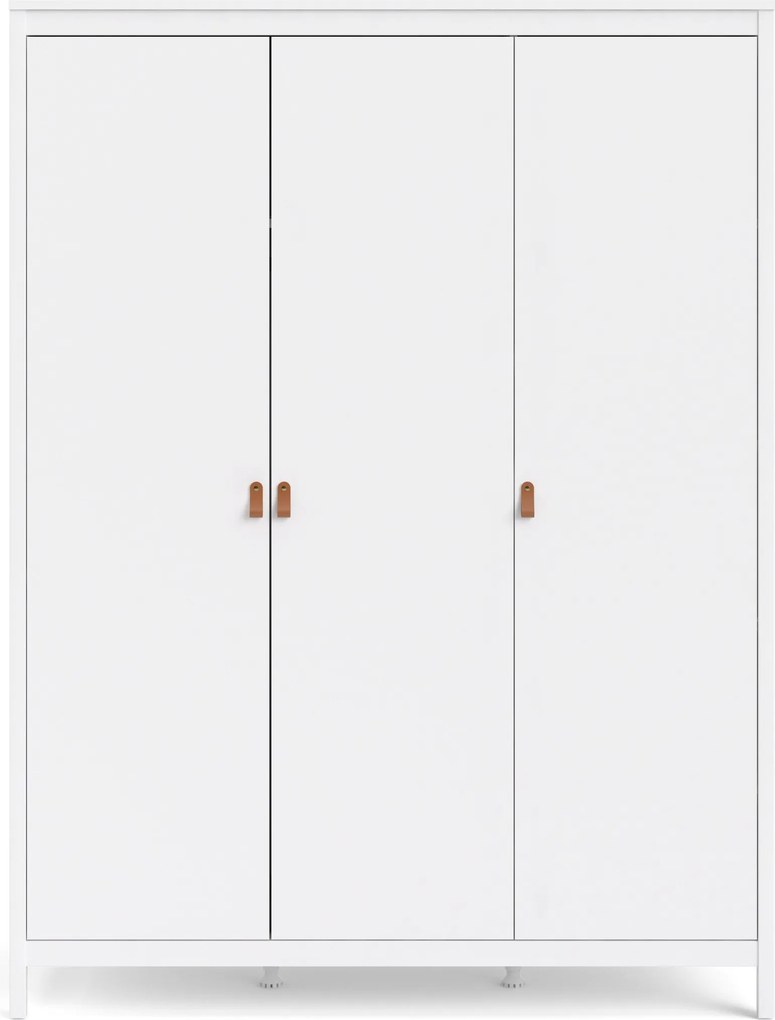 Trzydrzwiowa szafa ubraniowa na nóżkach Madrid 3D biały mat