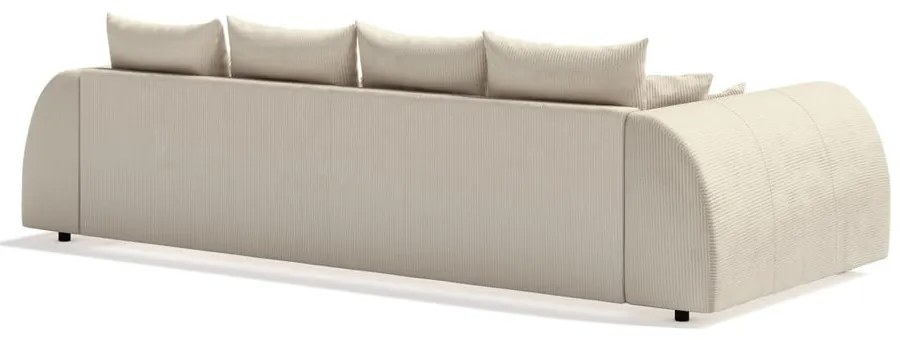 Kremowa sztruksowa rozkładana sofa 310 cm Vanessa – Ropez