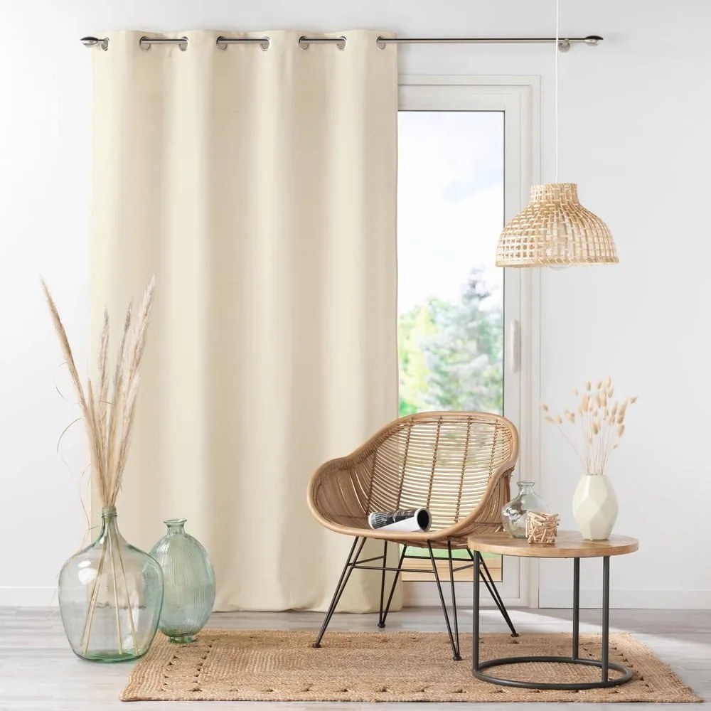 Beżowa zasłona z mikrowłókna 140x280 cm Absolu – douceur d'intérieur