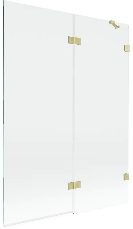 Mexen Lunar parawan nawannowy 2-skrzydłowy prawy 130 x 150 cm, transparent, złoty szczotkowany - 897-130-100-55-00-P