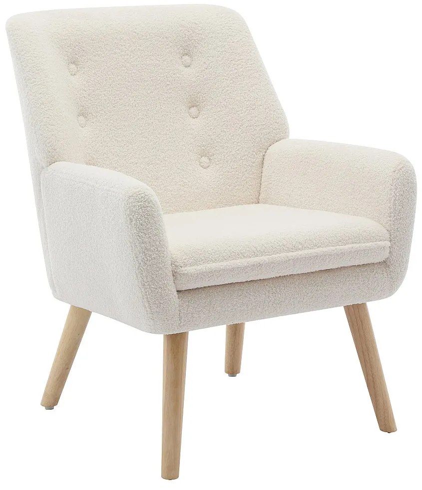 Fotel z białej bukli - SERINO