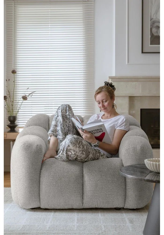 Jasnoszary fotel Shell – Miuform