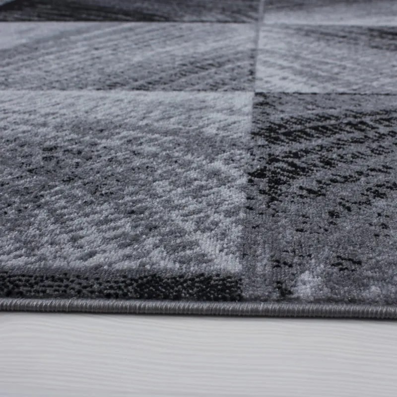 Dywan nowoczesny Plus Kwadraty szaro-czarny 200 cm x 290 cm