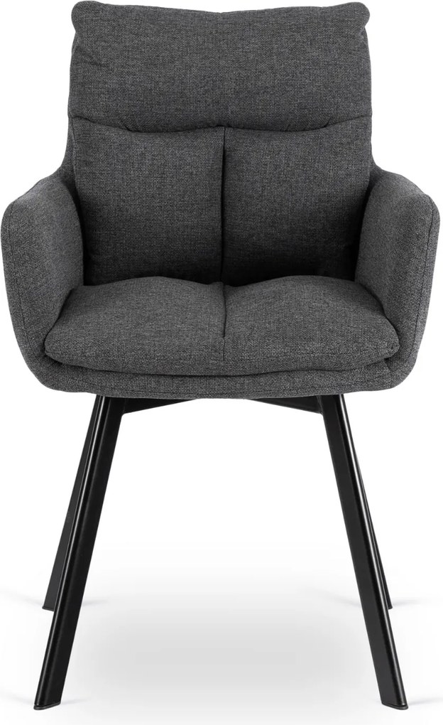 Krzesło Tapicerowane Obrotowe do Salonu CORTADO Ciemnoszare Nowoczesne