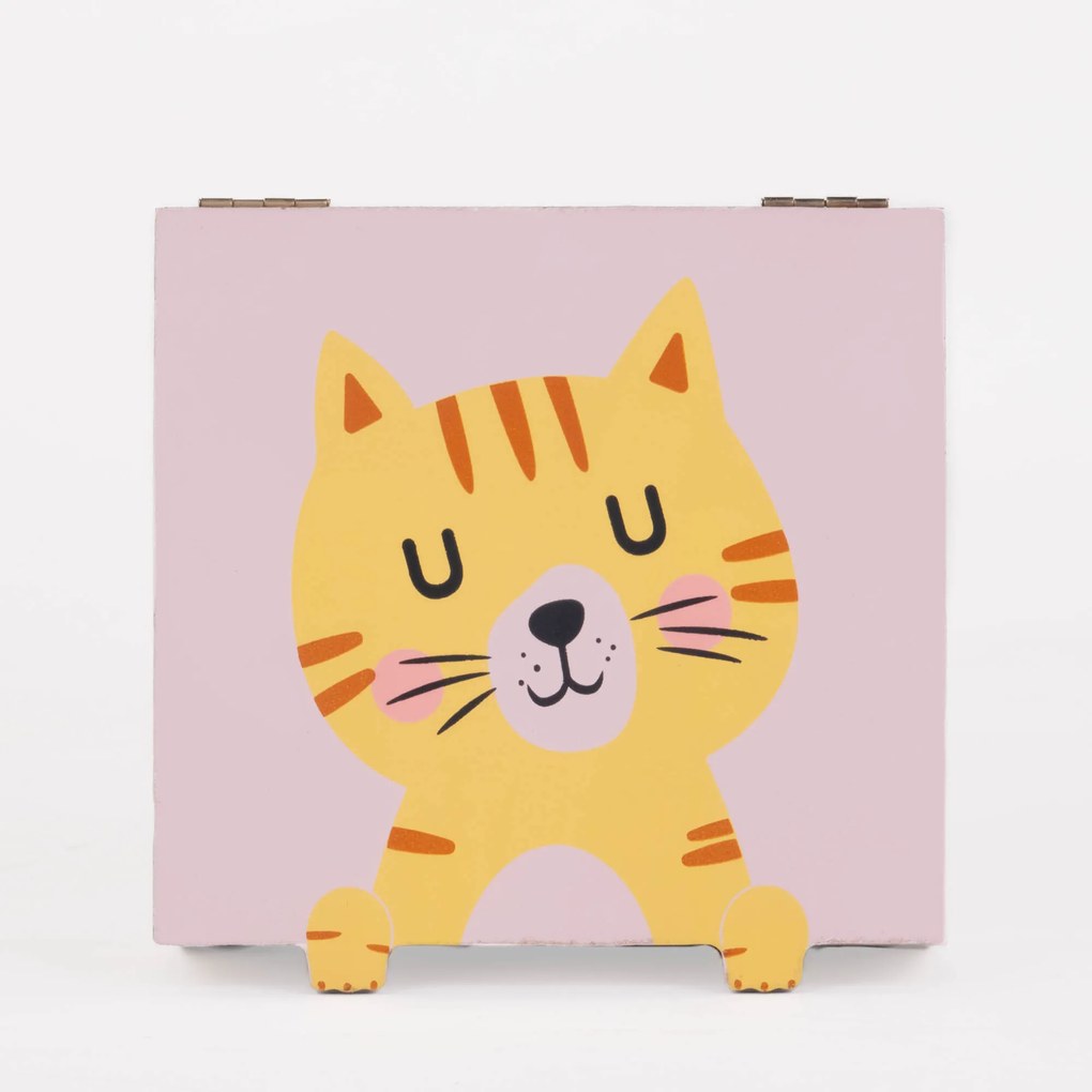 Szkatułka na dziecięce skarby Zwierzątka z łapkami, 15 x 15 x 7 cm