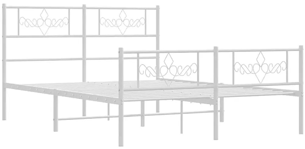 Białe metalowe łóżko loftowe 120x200 cm - Radina