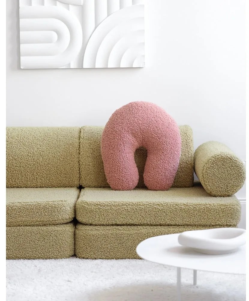 Zielona sofa dla dzieci z materiału bouclé 132 cm Settee – Wigiwama
