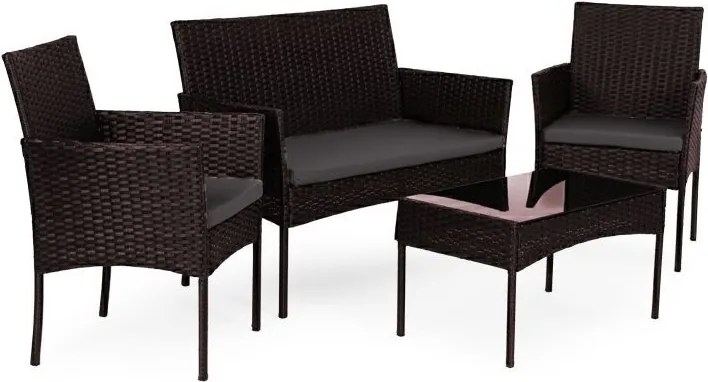 Zestaw mebli ogrodowych dla 4 osób Riviera 424, technorattan brązowy
