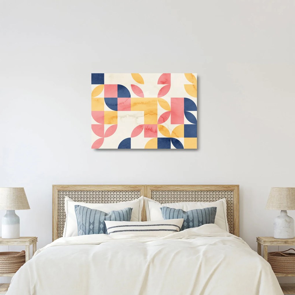 Obraz na szkle - Abstrakcja z wzorami retro (70x50 cm)