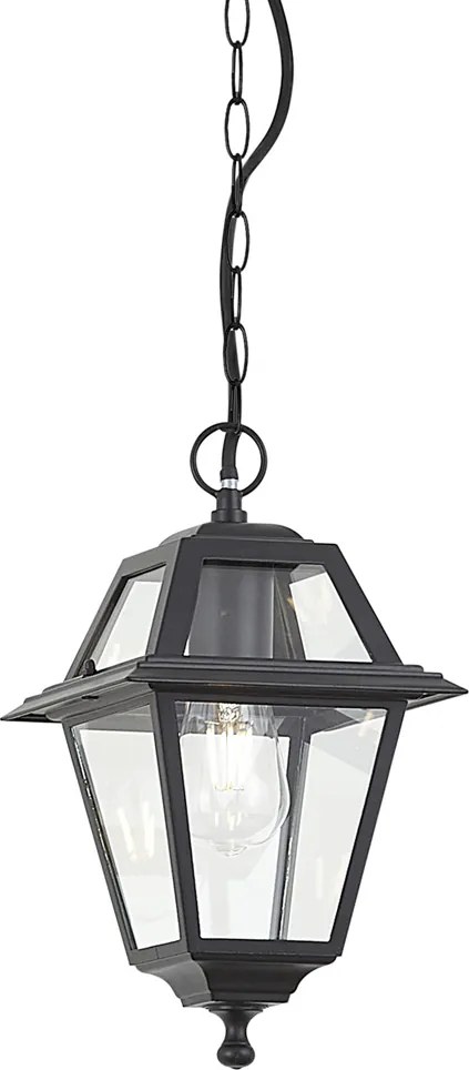 Klasyczna zewnętrzna lampa wisząca czarna IP44 - Berta