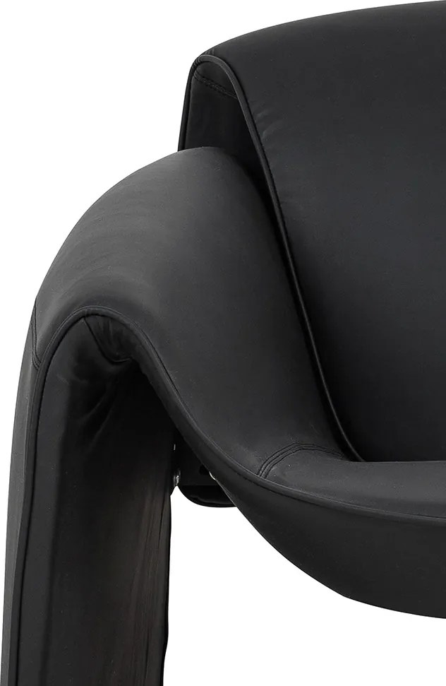 Designerski fotel wypoczynkowy z czarnej ekoskóry Flessi
