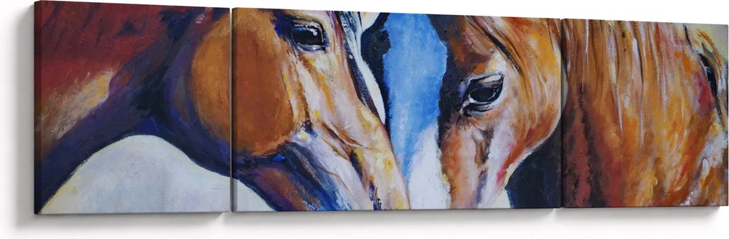 Obraz - Zakochane konie (170x50 cm)