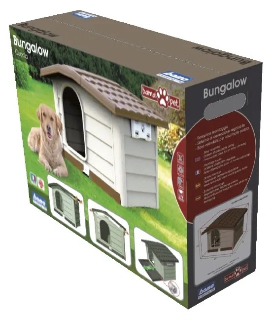 Budka dla psa Bungalow zielona, 89 x 75 x 62 cm