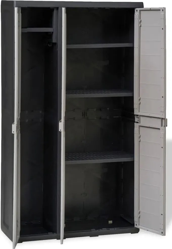 Wielofunkcyjna szafa do ogrodu i piwnicy czarny + szary T7-T63