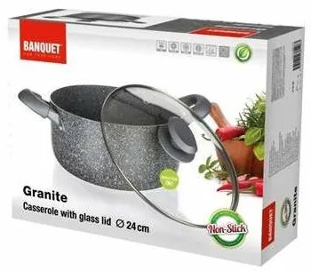 Banquet Garnek z powłoką nieprzywierającą Granite, 24 x 11 cm, 24 cm