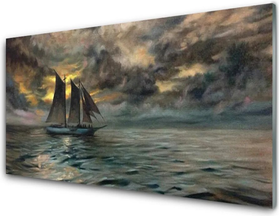 Panel Kuchenny Żaglówka O Zachodzie Słońca