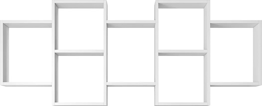 Nowoczesna półka wisząca lub stojąca do salonu, sypialni i pokoju, kwadrat biały mat