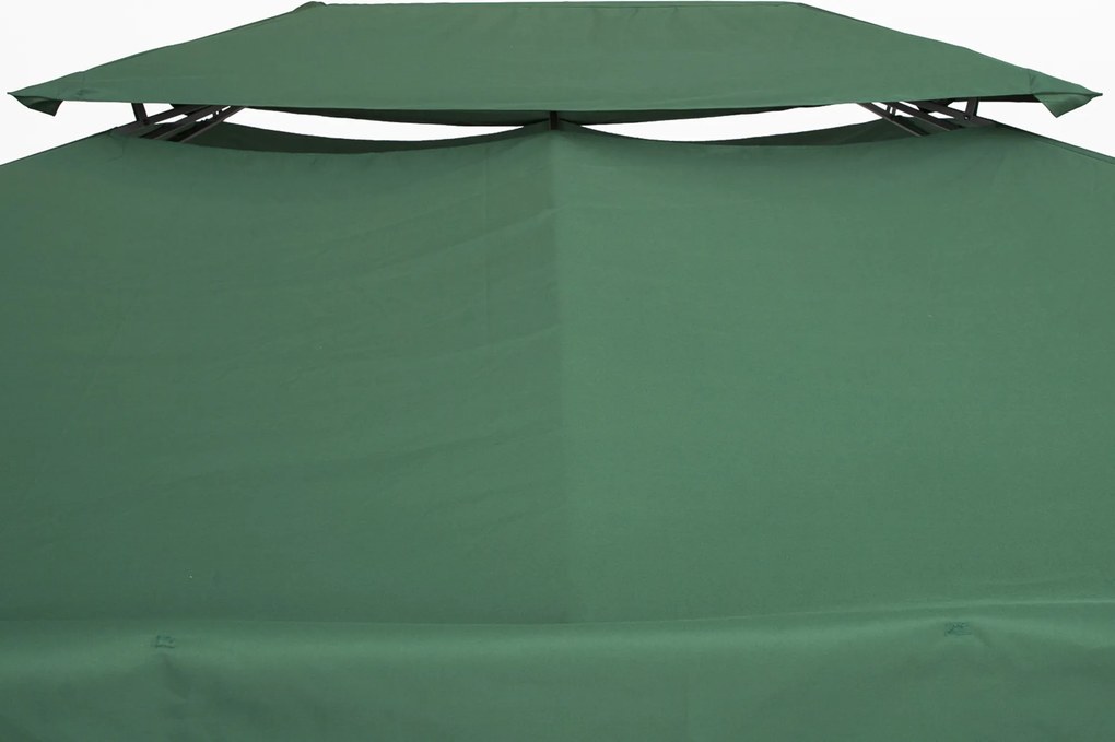 Outsunny Baldachim do Pawilonu Metalowego Zielony Poliester 3x4m Ochrona UV i Wodoodporność | Aosom PL