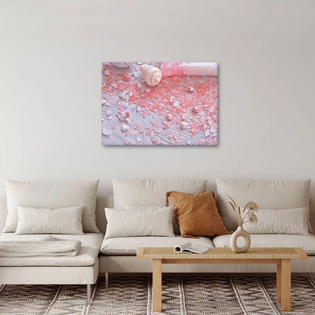 Obraz - Nadmorska atmosfera w różowych odcieniach (70x50 cm)