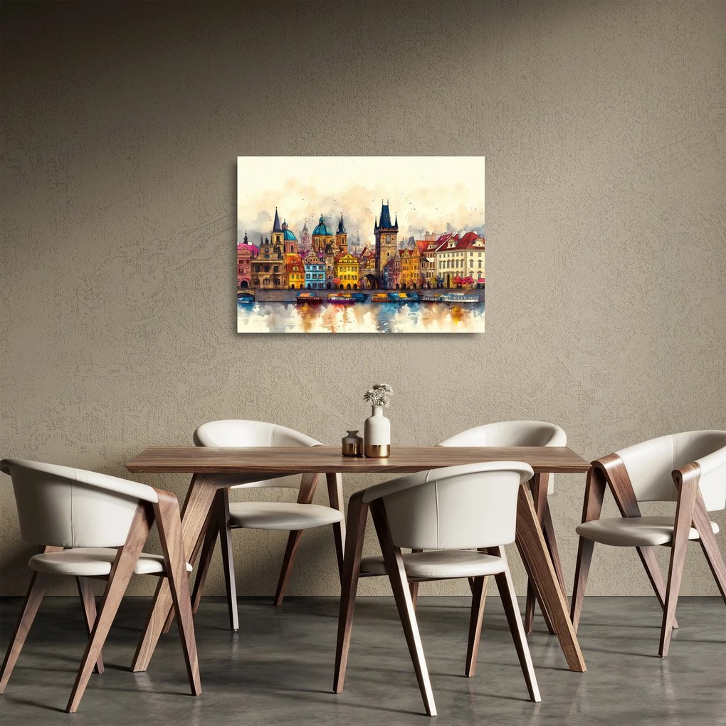 Obraz na szkle - Jesień w malowanym mieście (70x50 cm)