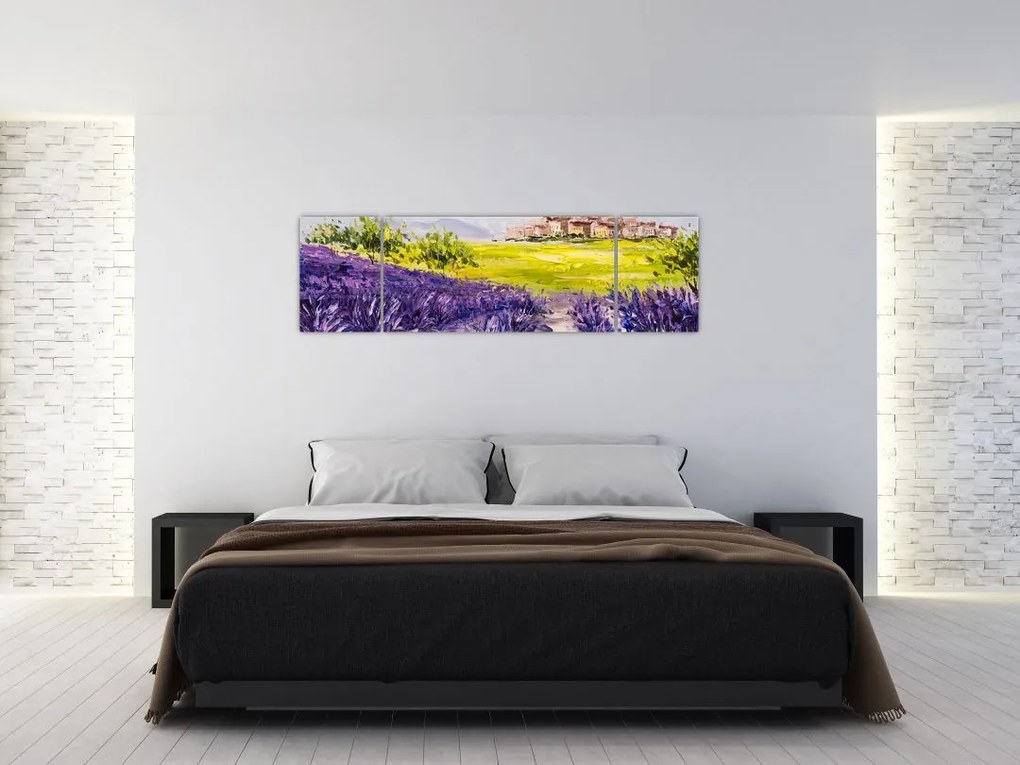 Obraz - Prowansja, Francja, malarstwo olejne (170x50 cm)