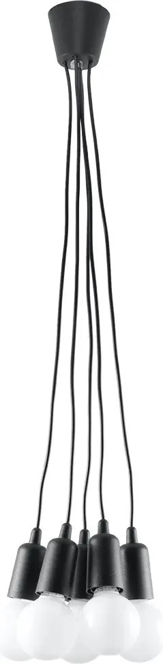 Czarna industrialna lampa wisząca - 3X EX543 B4-A77