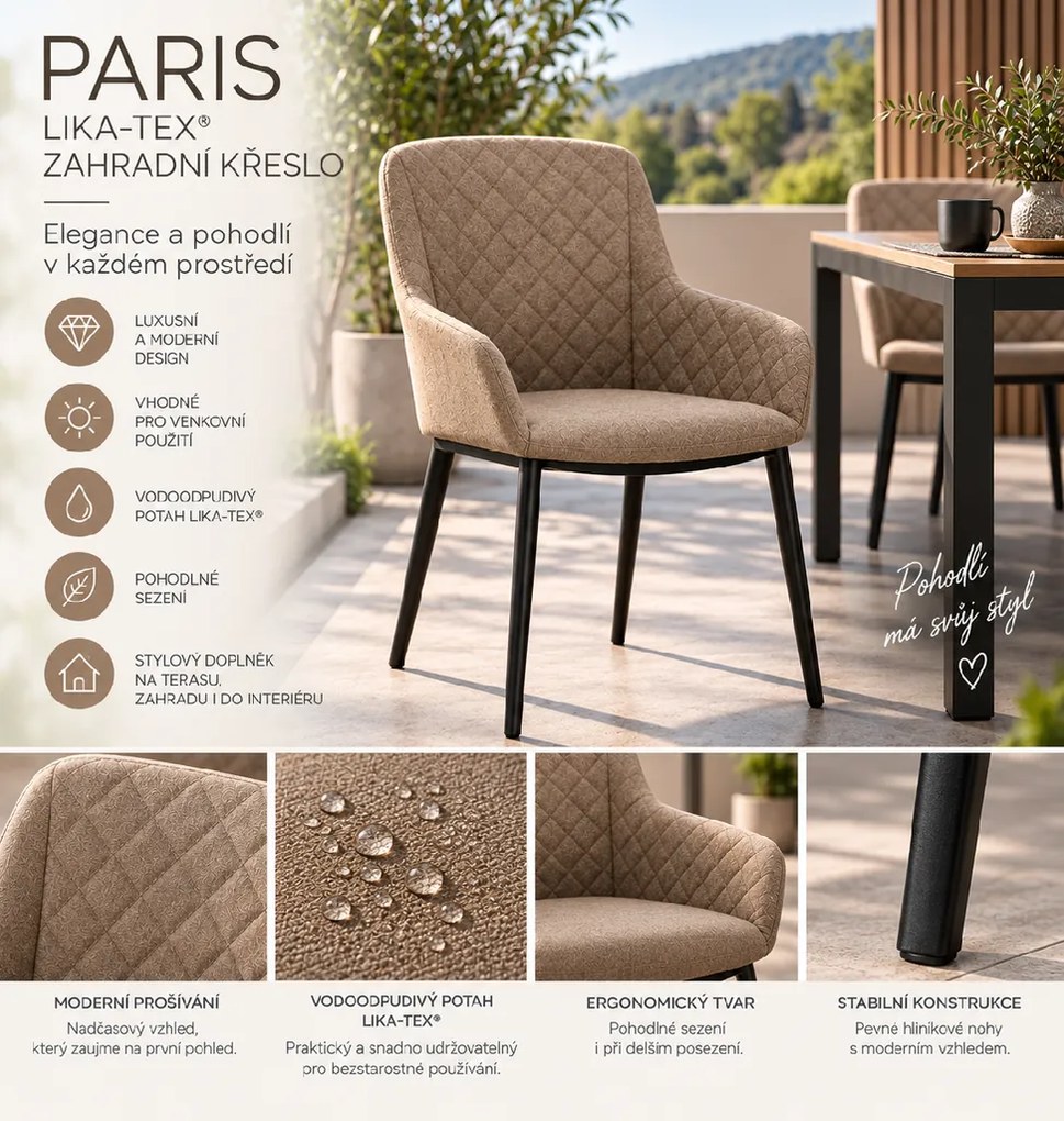 Doppler PARIS LIKA-TEX® krzesło ogrodowe mocca