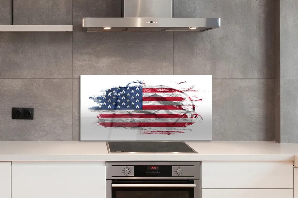 Szkło do Kuchni na Ścianę Amerykańskie Gwiazdy i Pasy