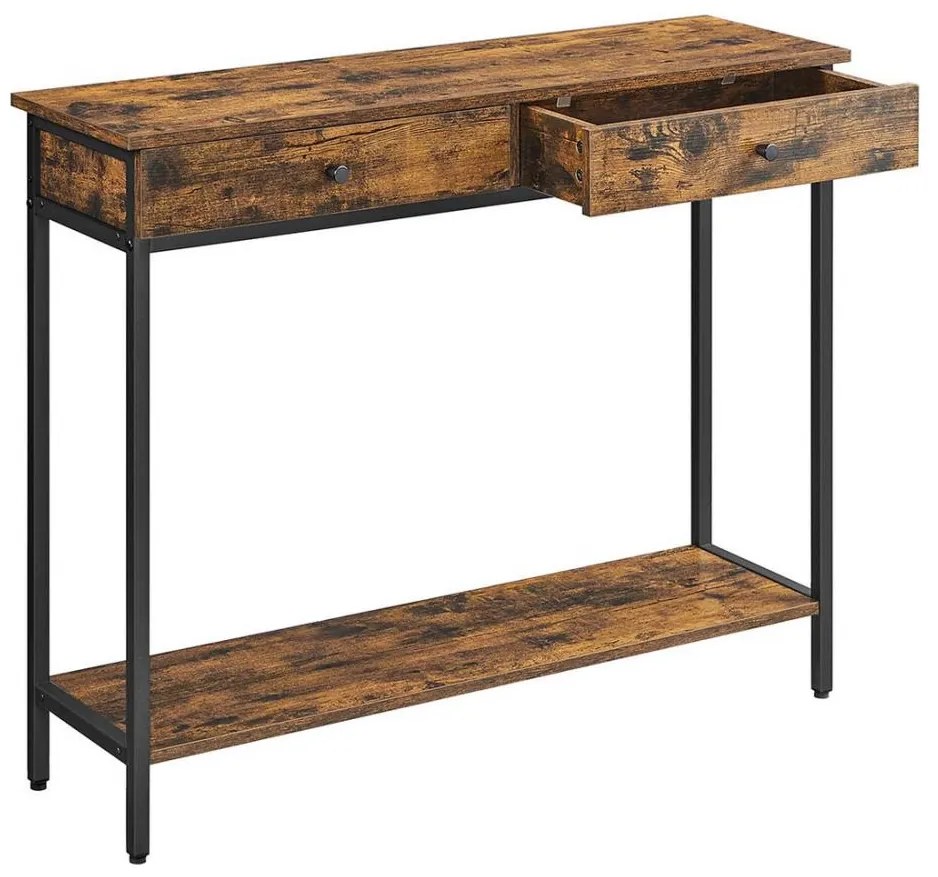 Stolik boczny LUVOR, brązowy/czarny