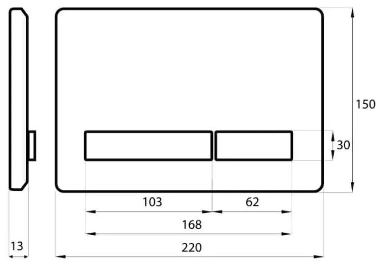 Przycisk spłukujący srebrny IPPO