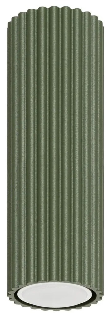 Plafon KARBON 20 zielony oliwkowy ryflowany SOLLUX  LIGHTING
