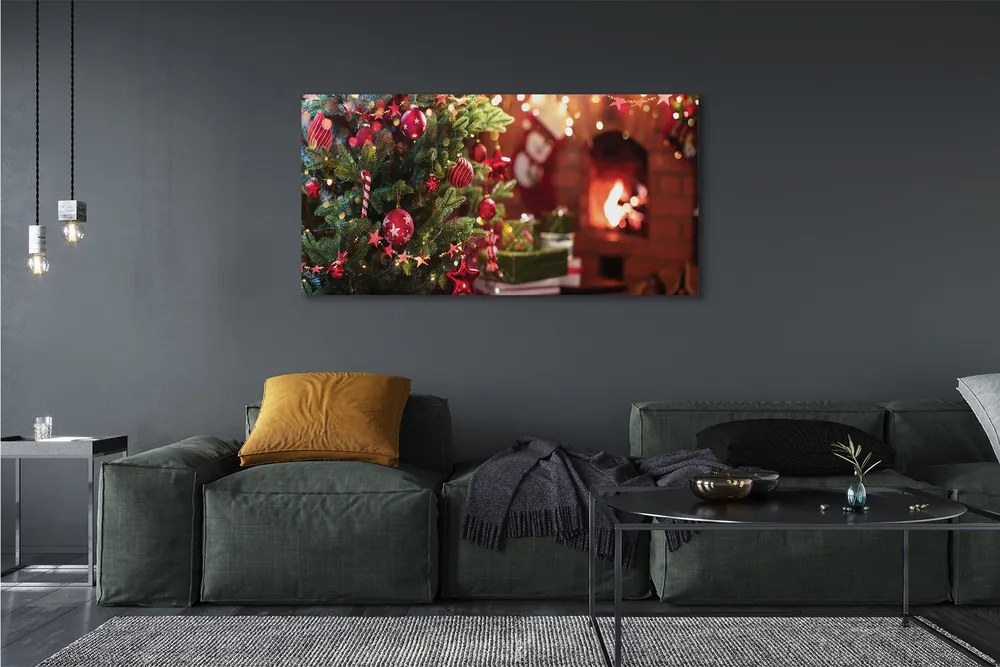 Zdjęcie na płótnie Bombki, Choinka i Prezenty